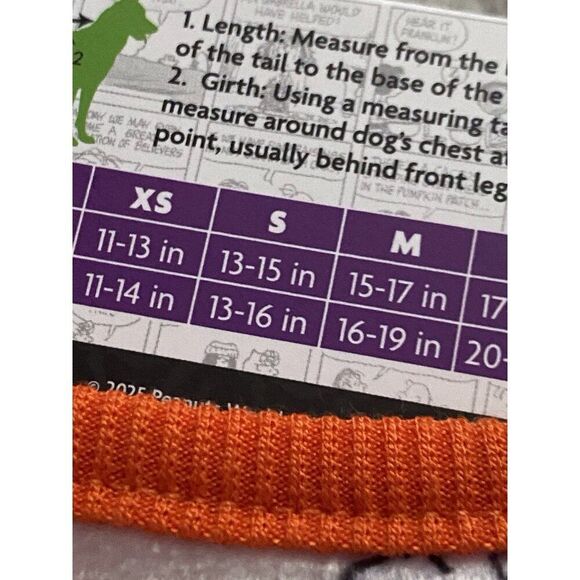 Peanuts SNOOPY Charlie Brown Halloween Trick Or Treat Velvet DOG PAJAMAS Size S - Picture 13 of 14